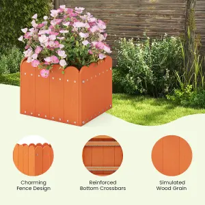 Costway 2 Pack Square Planter Box HDPE Flower Pot Raised Garden Bed