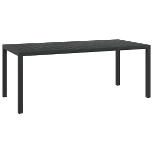 Berkfield Garden Table Black 185x90x74 cm Aluminium and WPC