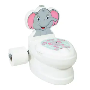 Kids Potty Training Toilet Seat with Flush Sound & Light Portable Easy Clean Removable Pot & Seat