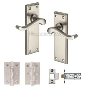 Edwardian Door Handle Kit Satin Nickel