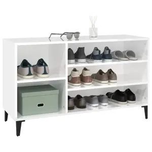 Berkfield Shoe Cabinet High Gloss White 102x36x60 cm Engineered Wood