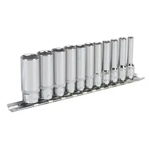 Sealey Socket Set 11pc 1/4" Square Drive 6 Point Deep WallDrive Imperial AK2671