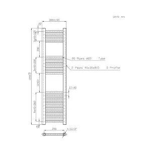 Rinse Straight Bathroom Heated Towel Rail Ladder Radiator Anthracite 1200x300mm