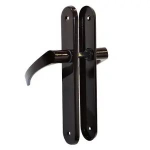 Modern Brown Interior Door Handle Set with Sleek Lever Design and Backplate, Ideal for Bedroom and Bathroom Doors, Durable