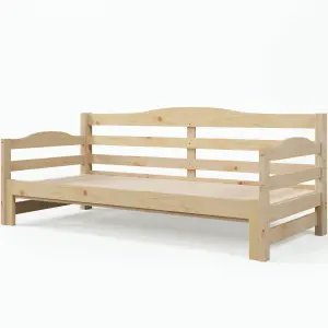 Daybed, Cabin Bed, Single Guest Bed Sofa Bed, Pull out Trundle for Living Room and Bedroom (3 FT) 90 x190 cm - White