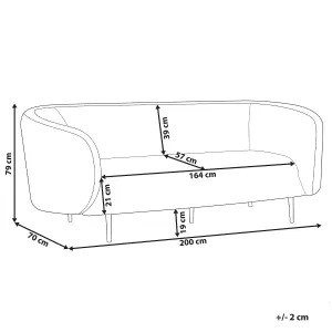 3 Seater Fabric Sofa Taupe LOEN