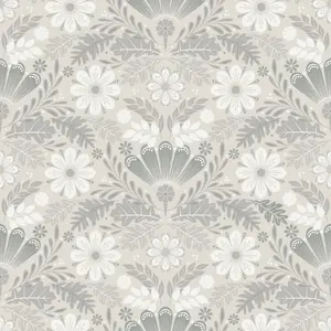 Galerie Sommarang 2 Greige Klockrike Floral Wallpaper Roll