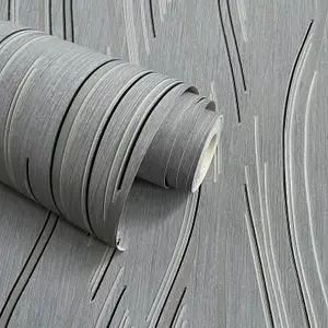 Love Your Walls Shimmer Wave Wallpaper Grey J74609