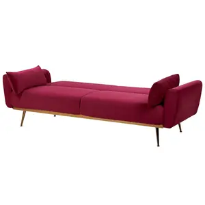 3 Seater Sofa EINA Burgundy Velvet