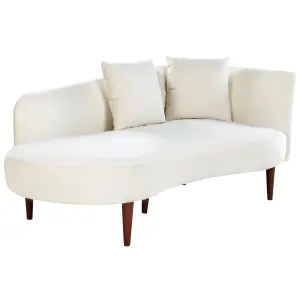 Right Hand Velvet Chaise Lounge Cream CHAUMONT