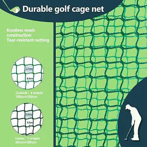 Birchtree 3X3M Backyard Golf Practice Swing Hitting Training Cage with Nets and 5 Hole Target Sheet