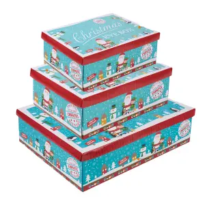 Blue Festive Character Christmas Eve Box - Medium