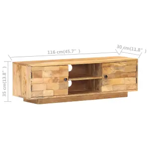 Berkfield TV Cabinet 116x30x35 cm Solid Mango Wood