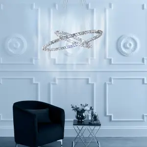 EGLO Toneria Chrome Crystal LED Pendant Light