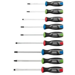 Draper Pound Thru Soft Grip Screwdriver Set (9 Piece)  13487