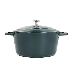 MasterClass Cast Aluminium 24cm Casserole Dish, Hunter Green