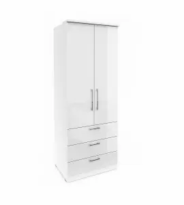 Optima 68 Hinged Wardrobe - Sleek White Gloss for Modern Homes - W800mm x H2170mm x D630mm