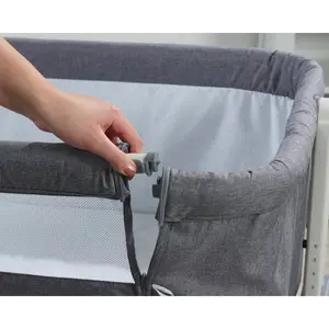 Snoozie Folding Travel Cot with Mattress Dark Grey