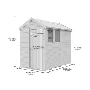 DIY Sheds 5x7 Apex Shed - Single Door With Windows