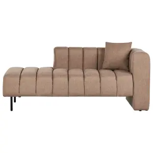 Right Hand Chaise Lounge Light Brown LANNILS