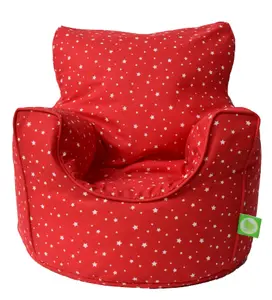 Cotton Red Stars Bean Bag Arm Chair Toddler Size