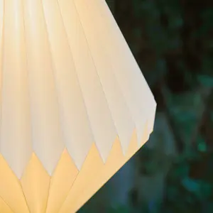 Festive Lights 43cm Solar Powered White Polypropylene SMD LED Hanging Pendant IP44 Outdoor Garden Chinese Lantern