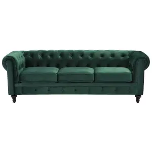 Velvet Living Room Set Green CHESTERFIELD