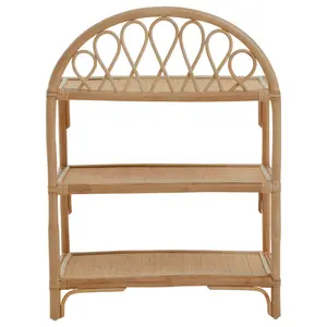 Interiors by Premier Sturdy Three Tier Natural Rattan Shelf Unit, Durable Shelving Unit, Versatile Shelf Unit, Kitchen Rack