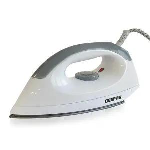 Geepas 1200W Dry Iron for Perfectly Crisp Clothes Non-Stick Coating Plate & Lightweight Adjustable Thermostat Control