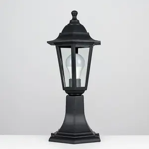 ValueLights Mayfair Traditional Black IP44 Outdoor Garden Lamp Post Lantern Light