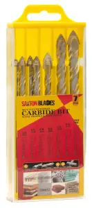 P7DBS Saxton 7pc Multi-Material Tile Drill Bits Set (5 6 6 6 7 8 10) in Plastic Storage Container