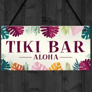 Tiki Bar Aloha Hanging Garden Sign Home Bar Plaque Gift Friendship Gift