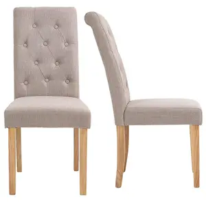 Hallowood Furniture Cream Fabric Chair KD - Beige