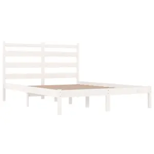 Berkfield Bed Frame White Solid Wood Pine 160x200 cm