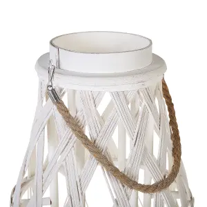 Beliani Rustic Lantern TONGA Wood White