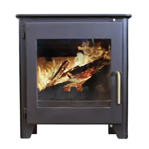 Premium Metallic Black 5kw DEFRA Wood Burning Stove