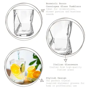 Bormioli Rocco - Cassiopea Double Whisky Glasses - 410ml - Clear - Pack of 6