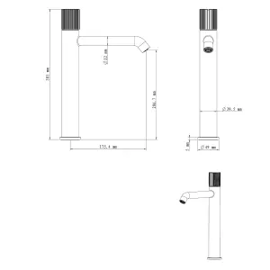 GoodHome Levanna Tall Matt Black Round Deck Mixer Tap