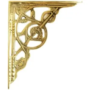 Castelion Single Small Brass Trellis Shelf Bracket