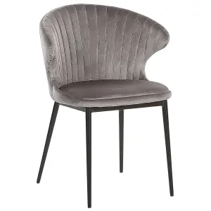 Set of 2 Dining Chairs AUGUSTA Velvet Grey