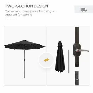 Outsunny 24 LED Solar Powered Parasol Umbrella Garden Tilt Outdoor String Light