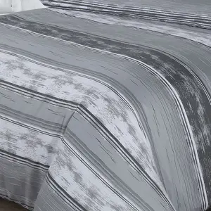 Rasheema Duvet Set Grey / Modern Stripe Brooklyn / Single - 1 Standard Pillowcase