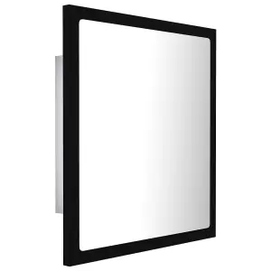 Berkfield LED Bathroom Mirror Black 40x8.5x37 cm Engineered Wood