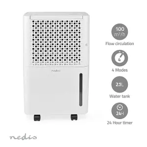 Dehumidifier with Automatic, Dry Laundry and Ventilation Function, 10L/Day, 24Hr Timer, 100m3/h