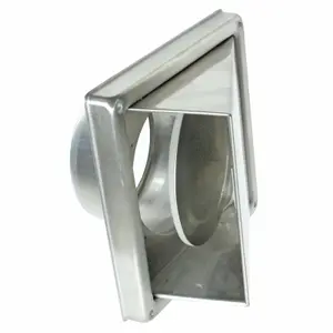 SPARES2GO Stainless Steel External Wall Air Vent Non Return Flap Outlet (4" / 100mm)