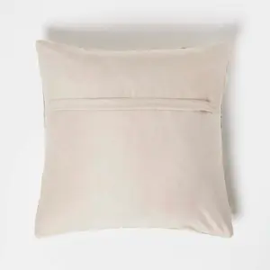 Homescapes Chevron Cream & Grey Leather Cushion 45 x 45 cm