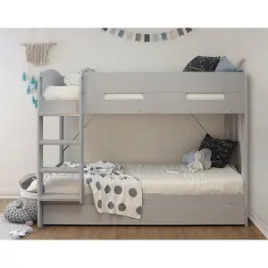 Cece Single (3') Bunk Bed with Trundle Grey