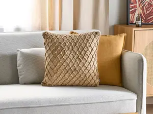 Throw Cushion COLLOMIA Boucle 45 x 45 cm Geometric Beige