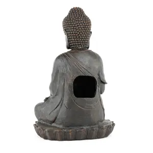 Solar Powered Garden Outdoor Water Feature Meditating Buddha with Bowl & Pump