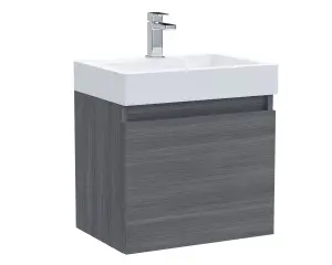 Cloakroom Suite - Vanity Unit, Tap and Toilet - Grey/Brass